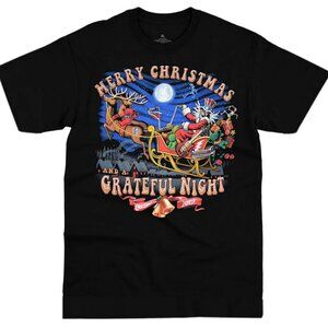 GRATEFUL DEAD STEAL YOUR SLEIGH HOLIDAY BLACK SHORT SLEEVE NEW